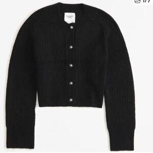 Abercrombie & Fitch Black Button-Up Cardigan